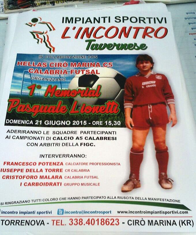 Locandina memorial Lionetti