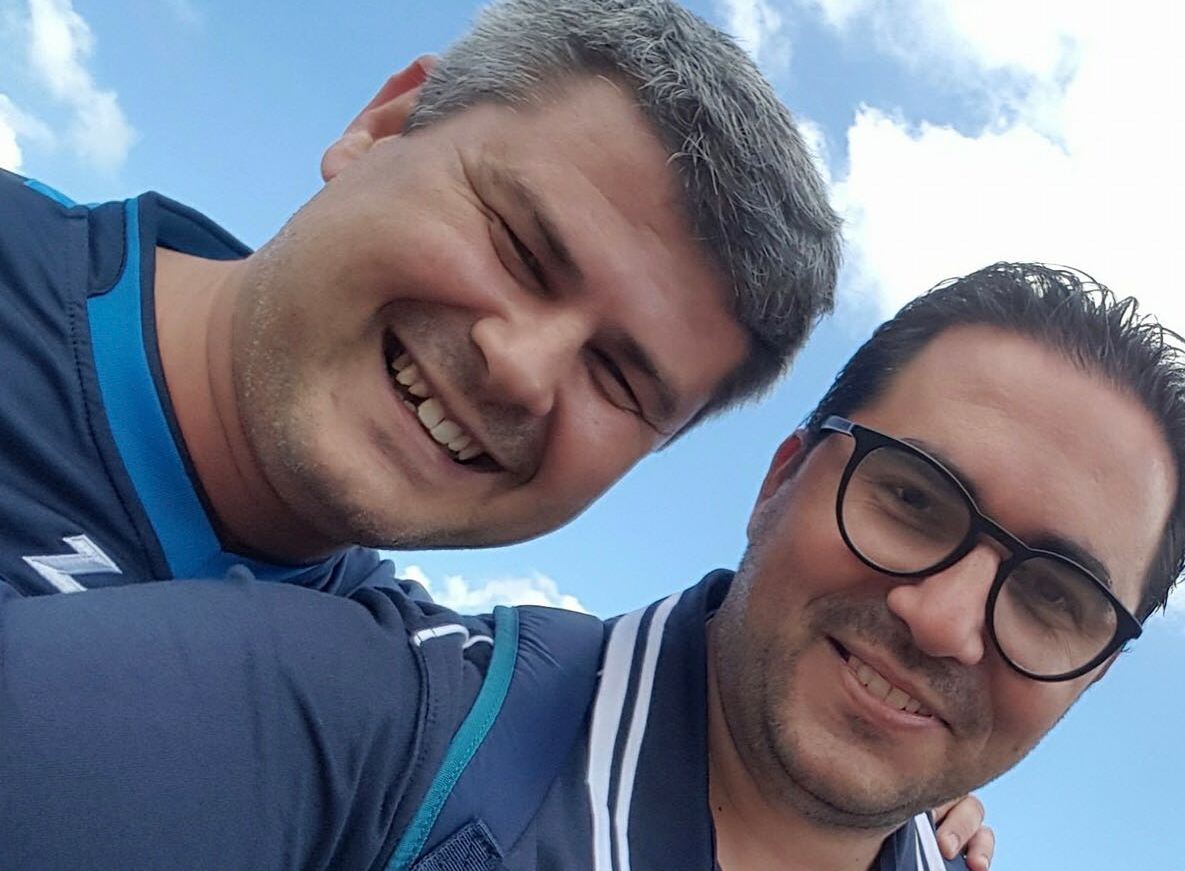 il presidente dell’Aspi Padre Monti Fratel Stefano Caria e il direttore generale del Futsal Polistena Calcio a 5 Letterio De Domenico